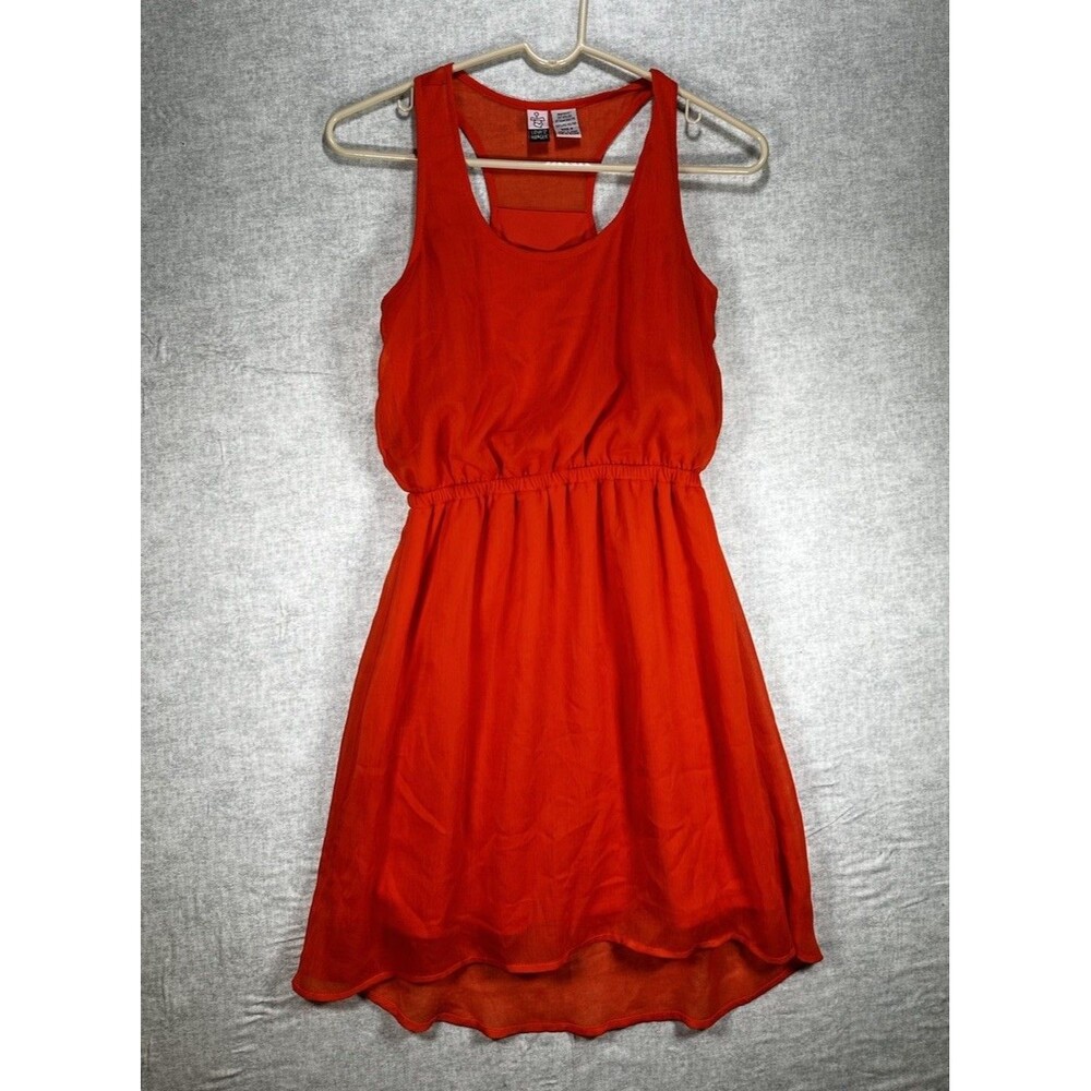Love On A Hanger Blouson Dress Womenโs Size Sm Halter Back Lined Bright Orange